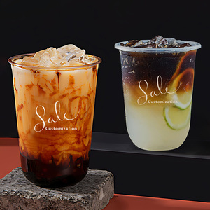 Lokyo bán buôn tùy chỉnh Frosted 500ml lấy đi PP dùng một lần nhựa U Hình Cup cho trà bong bóng - Product Image 6