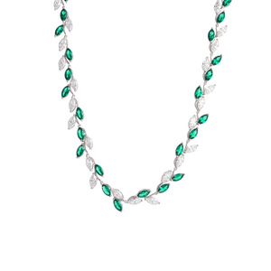 Tất cả thời trang vòng cổ Marquise Nano simulated Emerald Bộ đồ trang sức thời trang cho phụ nữ thương hiệu - Product Image 1