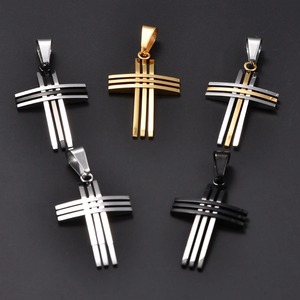 Collier pendentif croix ajourée en acier inoxydable pour femmes et hommes, breloques de prière, chaîne en métal, accessoires de bijoux de foi chrétienne - Product Image 4