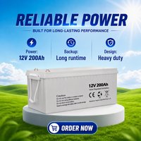 Promotion GENGEND : Batterie solaire au gel plomb-acide 12V 200Ah à décharge profonde pour usage résidentiel