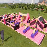 Parcours d'obstacles gonflable en PVC le plus grand du monde, parcours d'obstacles fou de 5 km, couleur personnalisée, installation facile, garantie de 3 ans, Wanyun