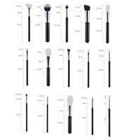 Lot de 15 pinceaux de maquillage professionnels de luxe en poil de chèvre de haute qualité pour le visage avec correcteur Hotsell d'usine Vente en gros