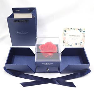 RS0360-2 conservato <span class=keywords><strong>blu</strong></span> vera rosa con I Love ye collana Gift Set eterno sapone fatto a mano rosa regalo fiore incantato Ac - Product Image 3