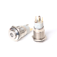 Interruptor Momentáneo de Acero Inoxidable con Botón Pulsador Personalizado de 12 mm, 16 mm, 22 mm, Resistente al Agua IP67, con LED, para Control Industrial