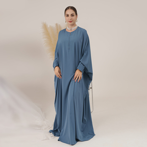 Vêtements islamiques pour femmes du Moyen-Orient, robe de prière à manches chauve-souris, abaya musulmane pour filles, noir, vente en gros - Product Image 3