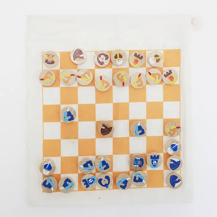 बच्चों पोर्टेबल शतरंज यात्रा खेल काम और आसान भंडारण के लिए कपड़ा बैग के साथ शतरंज घर और आउटडोर