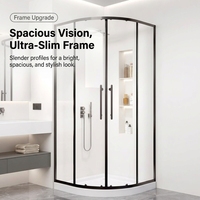 Cabine de douche en verre à quatre côtés, design autonome, moderne, écologique, garantie 5 ans pour salle de bain et hôtel