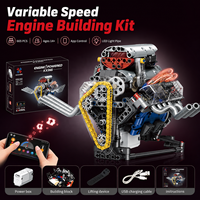 Kit de Bloques de Construcción MOC, Superauto con Motor V8 Eléctrico, Modelo con Control por APP, Juguete de Plástico ABS Personalizable para Regalo