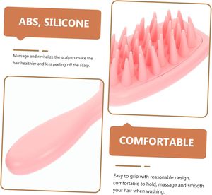 Women's Fashion Home <b>Silicone</b> Hair Shampoo Comb Long Handle Soft Plastic Teeth Waterproof <b>Scalp</b> Cleaning Scratch <b>Massage</b> - Product Image 3