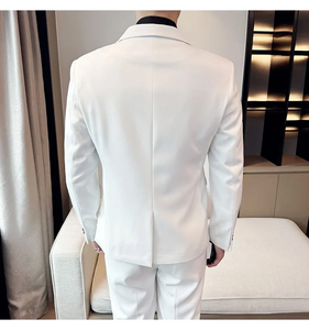 Abiti da uomo in stile autunno britannico pantaloni giacca Casual 2 pezzi abito da sposa abito da lavoro cappotto <span class=keywords><strong>Costume</strong></span> da smoking da banchetto sociale - Product Image 5