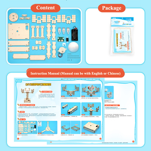 Kit d'expérimentation scientifique <span class=keywords><strong>et</strong></span> technologique STEM : Modèle de satellite synchrone à construire soi-même – Jouet éducatif en bois pour enfants - Product Image 4