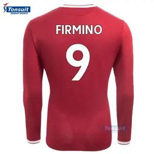 Custom thai soccer jersey club team football shirts long sleeve printed player name number soccer team wear