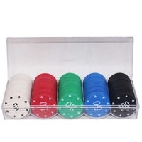 Lot de 100 jetons de poker ABS en boîte, jetons d'apprentissage et de formation pour salle de jeux, fête à domicile, style casino