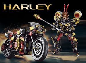 Bộ đồ chơi lắp ráp mô hình robot biến hình 1:8, hộp đựng, kiểu Harley, màu đen, siêu robot biến hình khổng lồ, bộ mô hình MOC - Product Image 3