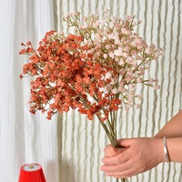 KEWEI 1885 Bunga Baby's Breath Artificial 3 Tangkai Real Touch, Pengisi Buket Toko Bunga, Bahan Floral Grosir