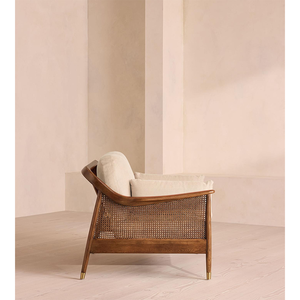 <span class=keywords><strong>Muebles</strong></span> de Ratán con Diseño de Mediados de Siglo, Fabricación ODM/OEM, Tela de Lino, <span class=keywords><strong>Muebles</strong></span> de Alta Gama para Sala de Estar, Sofá Loveseat - Product Image 3