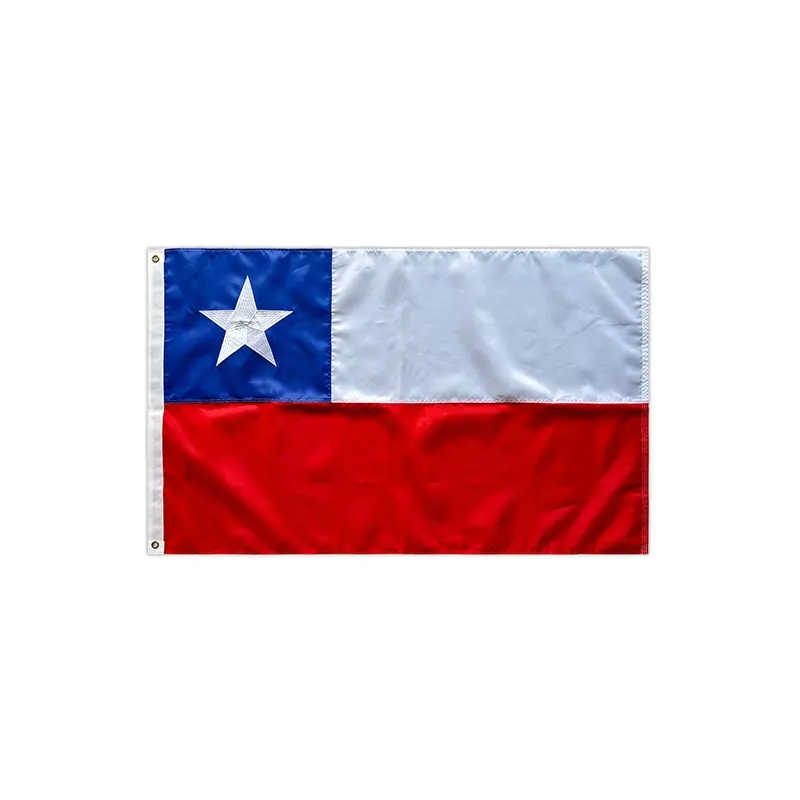 התאמה אישית ומכירה סיטונאית של דגלים לאומיים רקומים של צ'ילה