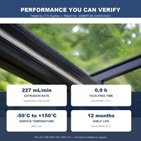 Scellant silicone neutre 100% silicone pour mur-rideau en verre, scellant météo non structurel transparent, cartouche de 300 ml