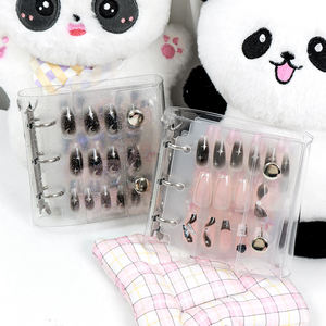 Organisateur de faux ongles A8 à 3 trous, collection de classeurs en PVC transparents, vide, pour le rangement et l'exposition des faux ongles, avec ruban adhésif pour ongles - Product Image 2