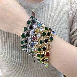 Jxx เครื่องประดับแฟชั่นอินเทรนด์14K สร้อยข้อมือเทนนิสชุบทองทองเหลืองเซอร์โคเนียสำหรับเจ้าสาว - Product Image 1