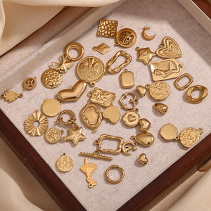 Accessoires géométriques simples et élégants en acier inoxydable plaqué or 14 carats, pendentif circulaire en forme de cœur DIY avec zircon pour enfants - Product Image 3