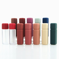 Contenant de Brillant à Lèvres Vide 5 ml, Tubes de Huile à Lèvres Carrés Givrés avec Applicateur Épais pour Emballage