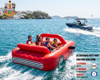 Jeu de sports nautiques gonflable personnalisé en PVC : Voiture flottante tractable pour sports lacustres