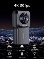 Kamera jempol Mini 4K Wifi, kamera aksi kecil 150 derajat tahan air untuk olahraga sepeda