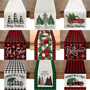 Camino de Mesa Navideño Directo de Fábrica de 13x72 Pulgadas de Lino Vegetal Aislante y Antimanchas para Decoraciones del Hogar en Días Festivos - Product Image 1