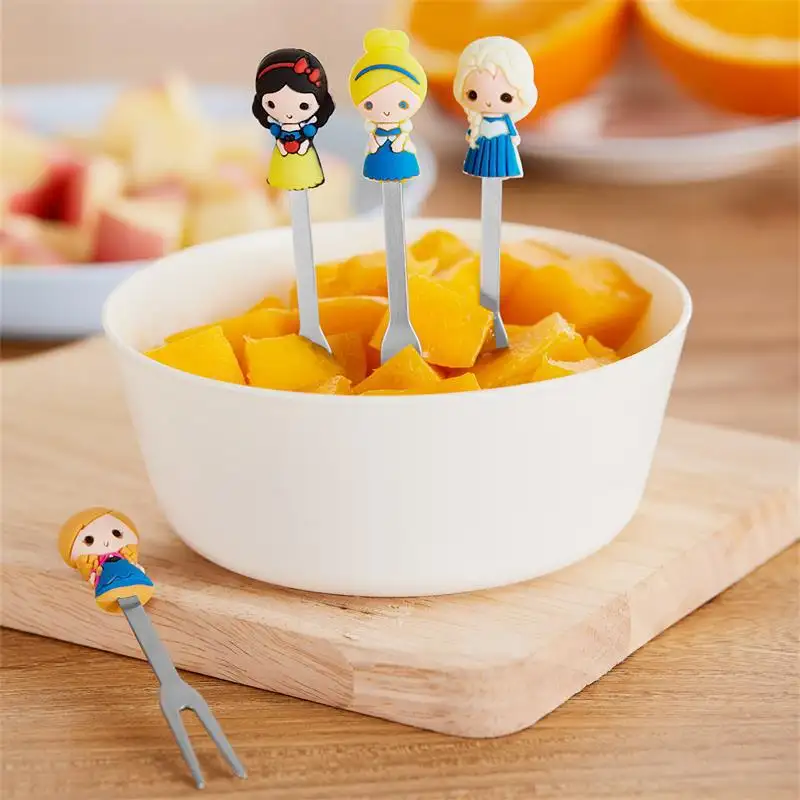 Ensemble de fourchettes à fruits en acier inoxydable pour enfants, fourchettes à fruits de haute qualité, animaux, dinosaures, Bento, prix bas, 6 pièces, vente en gros