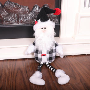 Poupée de Noël en <span class=keywords><strong>noir</strong></span> <span class=keywords><strong>et</strong></span> <span class=keywords><strong>blanc</strong></span>, Père Noël, bonhomme de neige, décoration de bureau, poupée de dessin animé, cadeau de Noël - Product Image 4