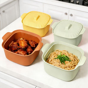 Vaporera de Silicona Cuadrada de 1200 ml para Uso Doméstico, Apta para Microondas, Olla de Silicona Antiadherente y Duradera, Recipiente para Alimentos, Utensilios de Cocina - Product Image 5