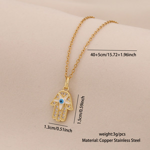 Collana con Ciondolo Occhio del Diavolo 2026, Placcata Oro con Zirconi e Smalto, Charm Occhio Malvagio per Gioielli da Ragazza - Product Image 3