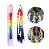 Nouveau 24in Crochet Tressé Extensions de Cheveux Arc-En-Ciel Couleur Synthétique Bulle Cheveux Tresses Extensions De Queue De Cheval