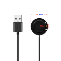 Câble de charge magnétique portable pour montre connectée, base de chargeur USB avec distance entre broches de 3 mm et 4 mm pour bracelet intelligent T500 Plus T900