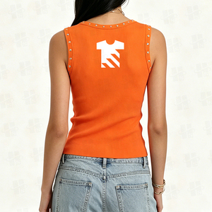 เสื้อกล้ามออกกำลังกาย OEM สำหรับฤดูร้อน แบบไม่มีแขน สปอร์ต ฟิตเนส ปักโลโก้ตามสั่ง ผ้าฝ้ายผสมสแปนเด็กซ์ แต่งริบบิ้นและหมุด - Product Image 4