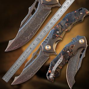 Cuchillo Plegable de Acero Inoxidable OEM DIY para Caza, Hoja de Acero con Punta Caída, Mango de Acero Inoxidable de Cambio Rápido, Ideal para Campismo Industrial y Supervivencia al Aire Libre - Product Image 2