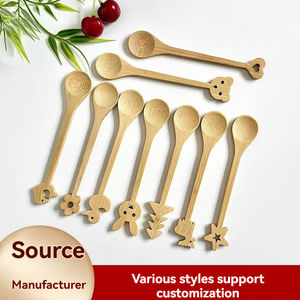 Cuillère en bambou de style dessin animé, écologique, minimaliste, pour café, glace, dessert, haute beauté, style bohème, fabriquée à la main - Product Image 2