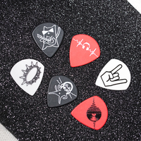 6 pièces/ensemble Médiators de guitare de haute qualité, design minimaliste de chat, ensemble de médiators de guitare, style rock
