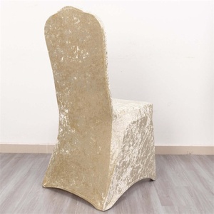 Housses de chaise élégantes et douces en velours écrasé Housses de banquet en gros en polyester de haute qualité - Product Image 1
