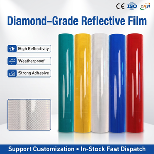 Feuille réfléchissante micro-prismatique en forme <span class=keywords><strong>de</strong></span> cube diamant, film réflecteur auto-adhésif imperméable pour les panneaux routiers - Product Image 1