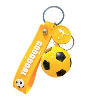 Sportliefhebbers Creatieve Stijl 3D Voetbal Sleutelhanger UV Geprint PVC Acryl Kunststof Legering Metaal Rubber Sleutelring