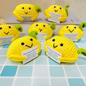 Pendentifs en forme de citron en crochet faits à la main de haute qualité, énergie positive, émoticône, objets décoratifs pour la maison, vente en gros de Noël - Product Image 3