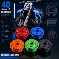 Capuchon de précharge de fourche CNC en aluminium 6061, écrou supérieur de fourche, pièces usinées sur mesure OEM pour moto tout-terrain, dessin requis