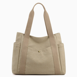 Gray Canvas <b>Women</b> <b>Messenger</b> <b>Bag</b> Tote Shoulder Handbag Zipper Closure Large Capacity Polyester Lining for Daily Travel Shopping - Product Image 6