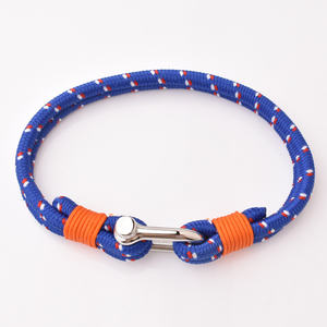Tendance hommes mode unisexe marin Nylon cire cordon Bracelets à breloques manille - Product Image 3