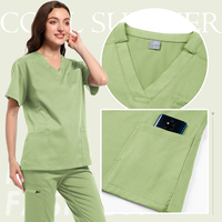 Usine Vente en gros Col en V Hôpital Femmes Hommes Infirmière Médecin Scrubs Uniforme Top Pantalon Costume Oem Logo Personnalisé Médical Scrubs Uniformes