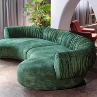 Canapé en tissu courbé style crème minimaliste italien, modèle de designer en éponge pour villas, maisons d'hôtes, hôtels, salles d'exposition et réceptions