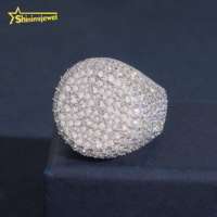 Nouvelle Arrivée Réglage Inversé Moissanite Diamant Hip Hop Anneau Glacé Anneau 925 Argent Moissanite Anneau pour Hommes
