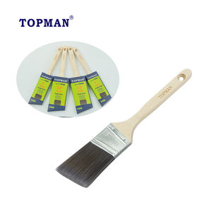 Untuk Topman 406 #2 inci Sash Cutter padat Tapered filamen kayu keras pegangan panjang DIY kuas cat untuk memoles dinding lukisan kayu - Product Image 1